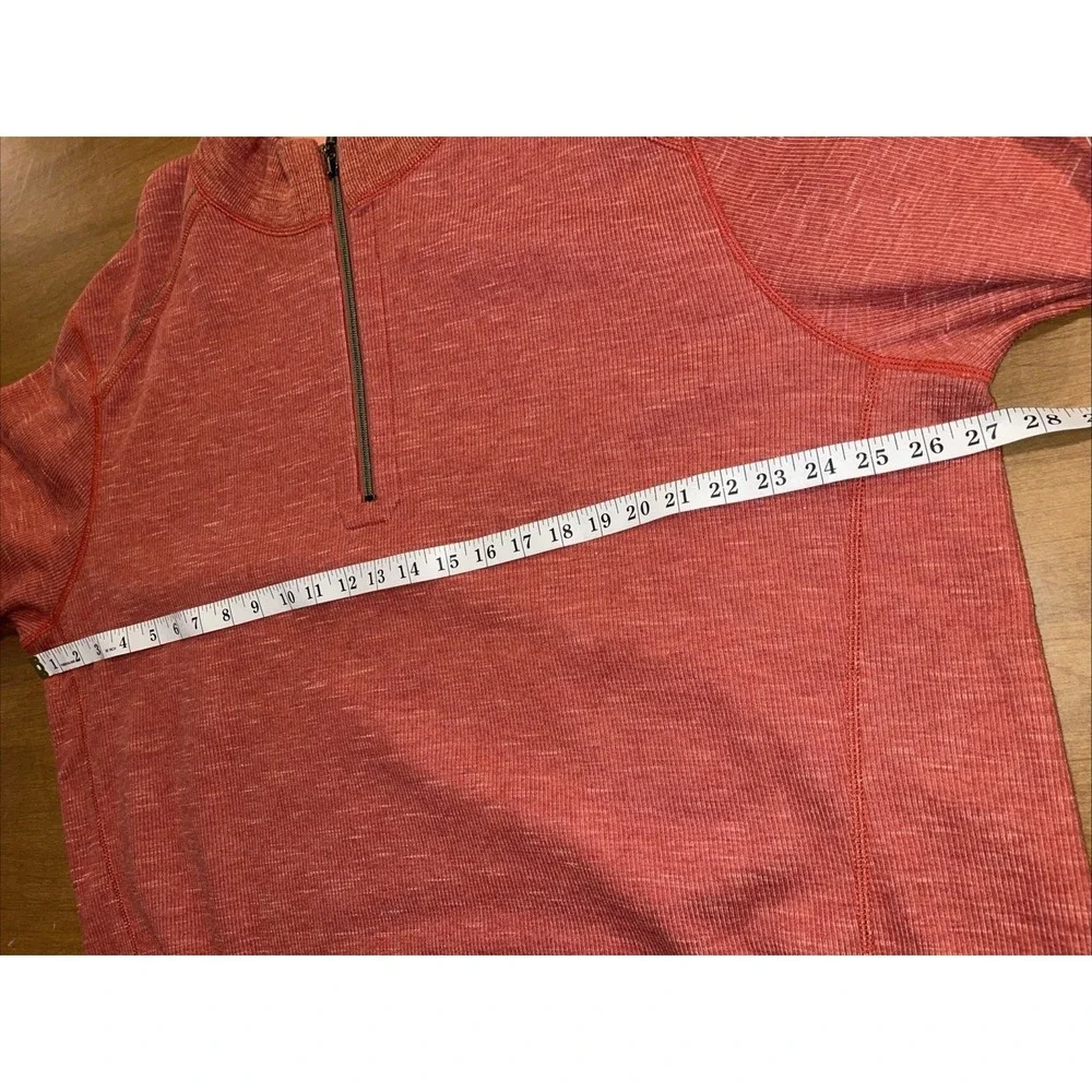 Tommy Bahama Quarter Zip Sweater Men 3XL Coral 🪸‎ Long Sleeve Logo Preppy